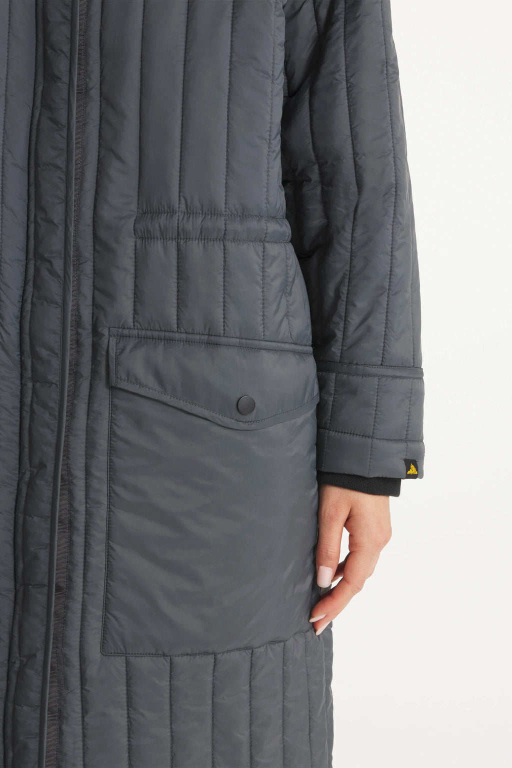 Mandy Quilted Overcoat — CHARCOAL