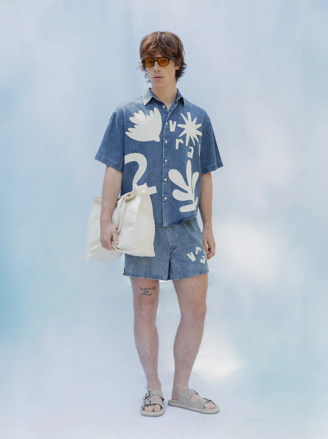 Unisex AMOUR Jacquard Grand Tote bag — ECRU