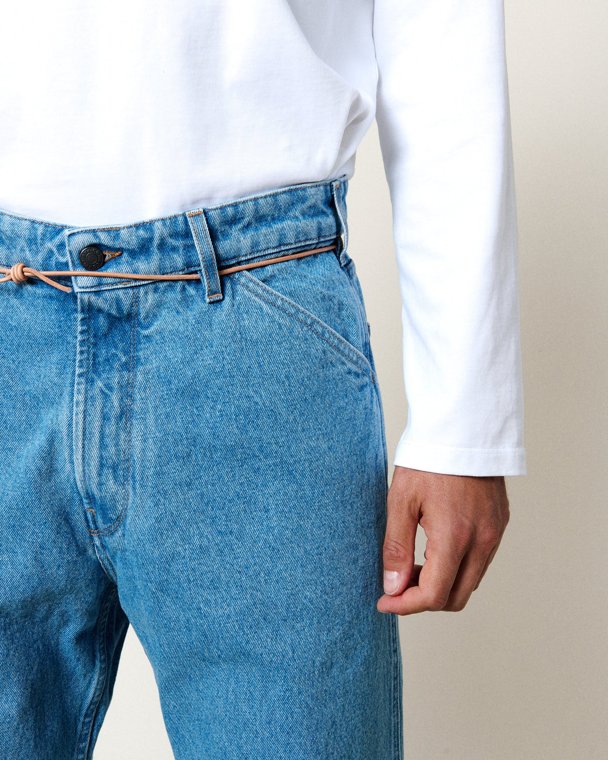Jabali Algo Wide Denim Pants — BLEACHED