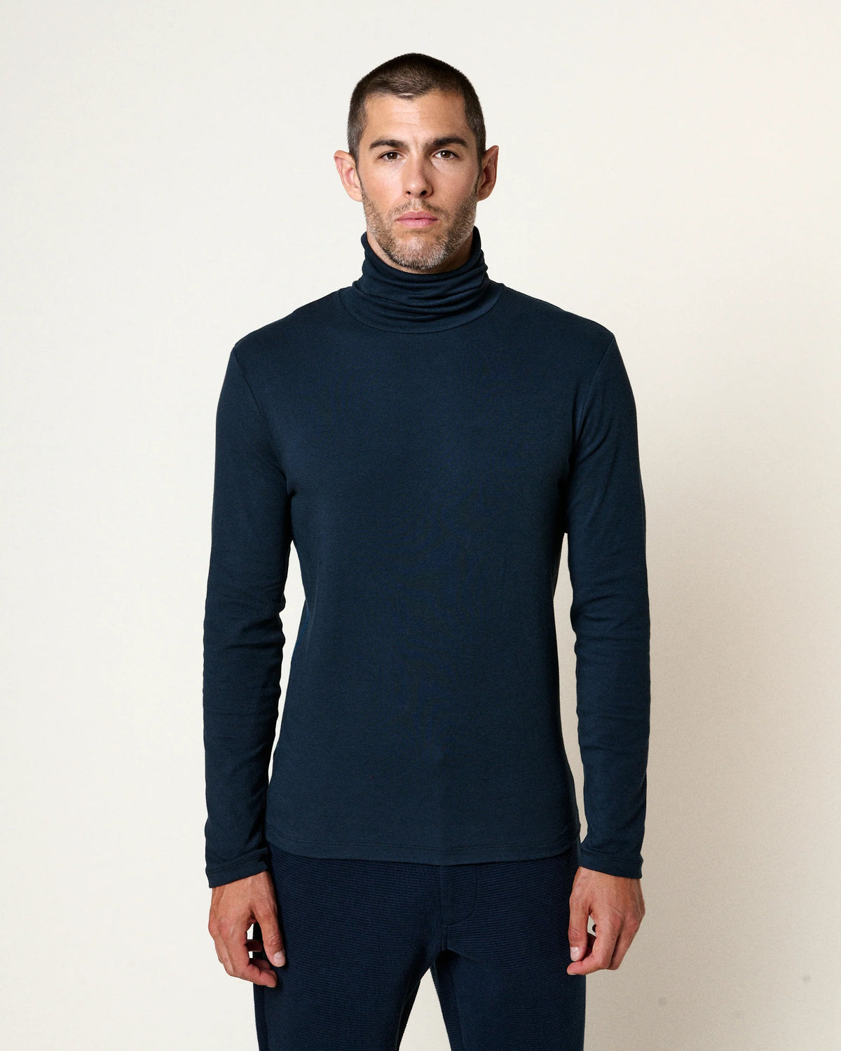 Light Neck Turtleneck Underwear LS Tee — NAVY