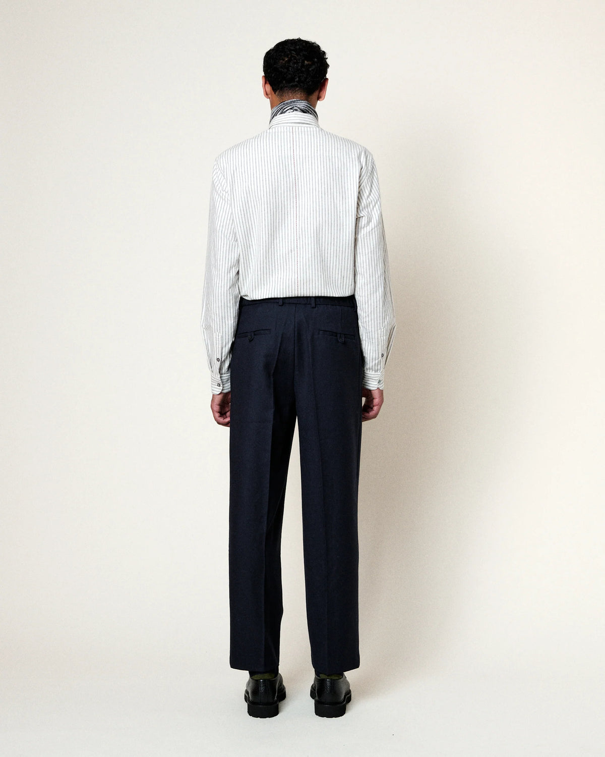 Paulo Sleek Wool Suit Pants — NAVY