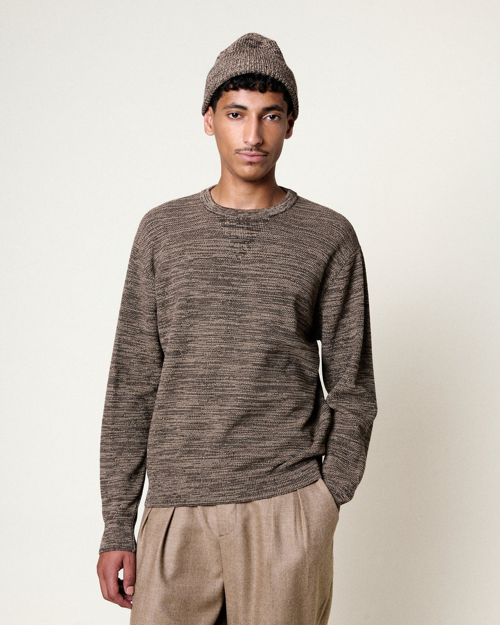 Merino Jumper — SPECKLED BROWN