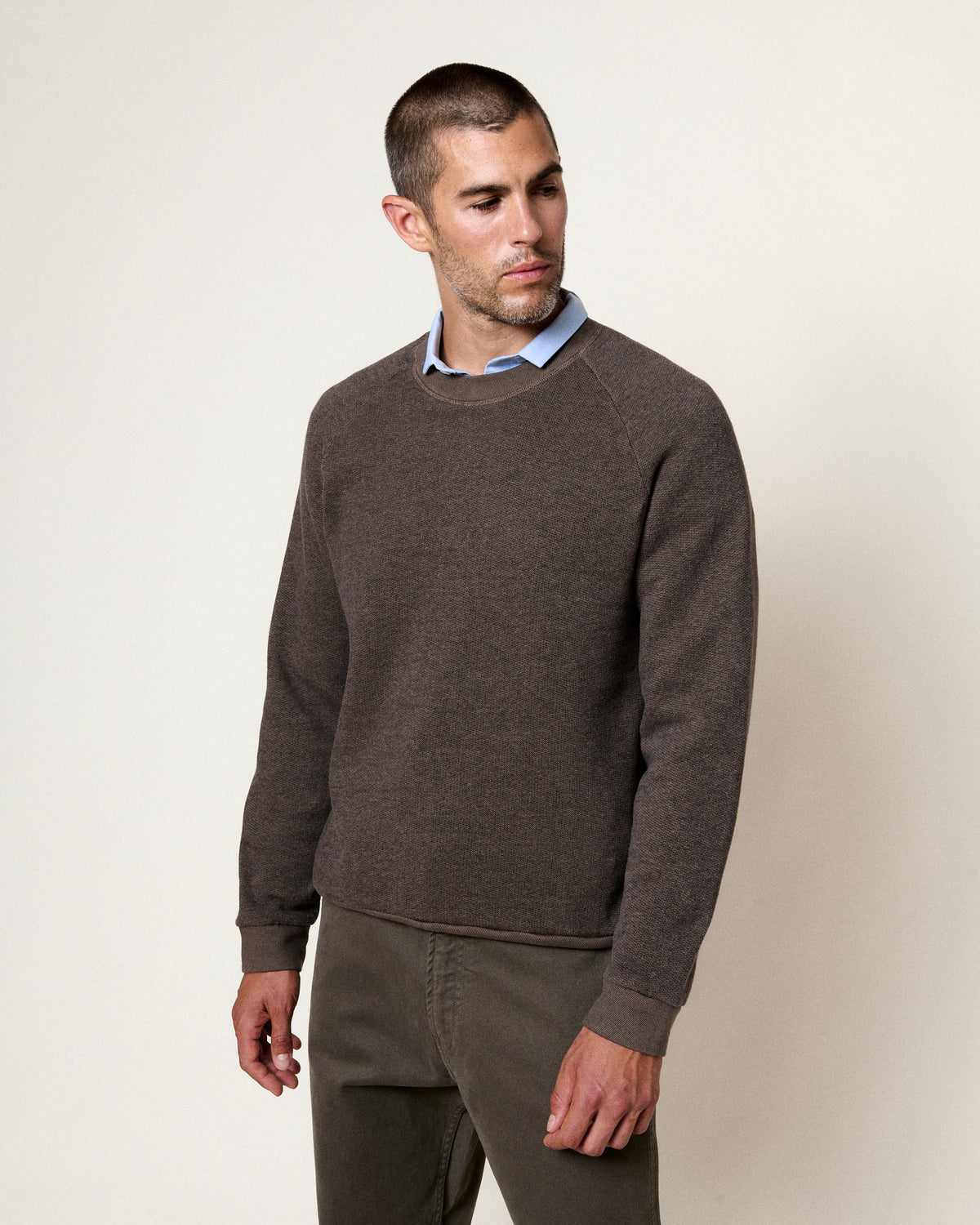 Terry Crewneck Sweater — FALCON GREY