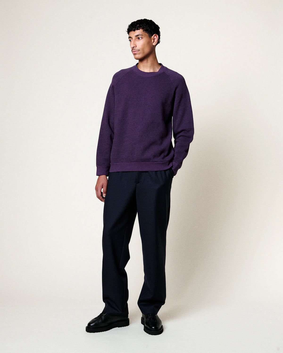 Terry Crewneck Sweater — GRAPE