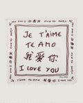 'Je t'aime' Bordaloue Cashmere Scarf — OFF WHITE