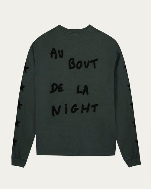 'Au bout de la night' Manhes Sweatshirt — ARMY GREEN