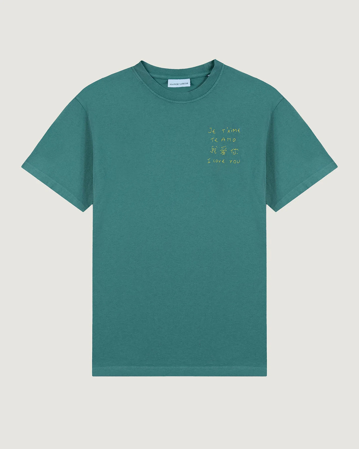 'Je t'aime' Patureau Tee — SEA GREEN WASHED
