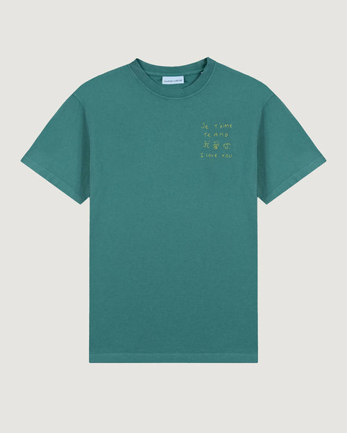'Je t'aime' Patureau Tee — SEA GREEN WASHED
