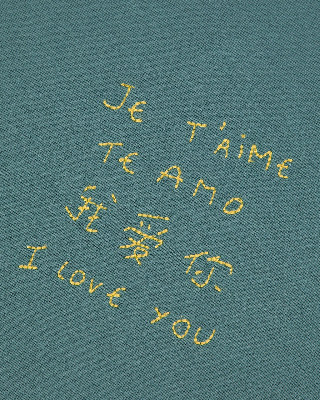'Je t'aime' Patureau Tee — SEA GREEN WASHED