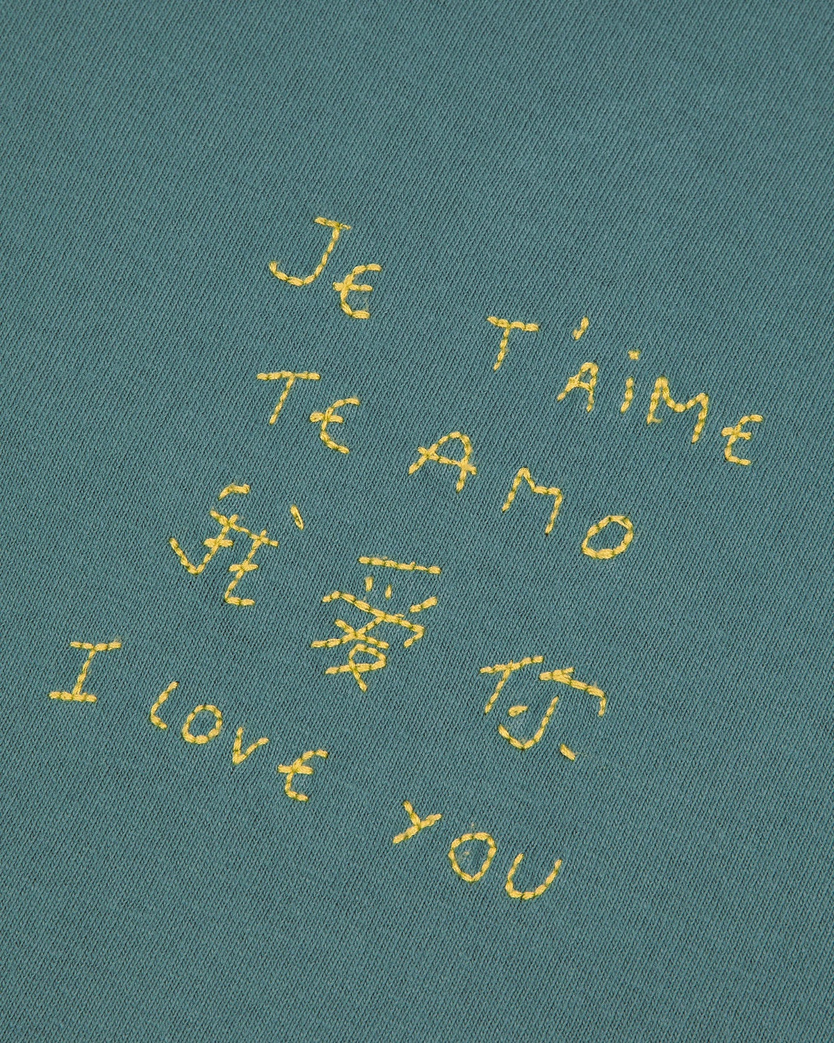 'Je t'aime' Patureau Tee — SEA GREEN WASHED