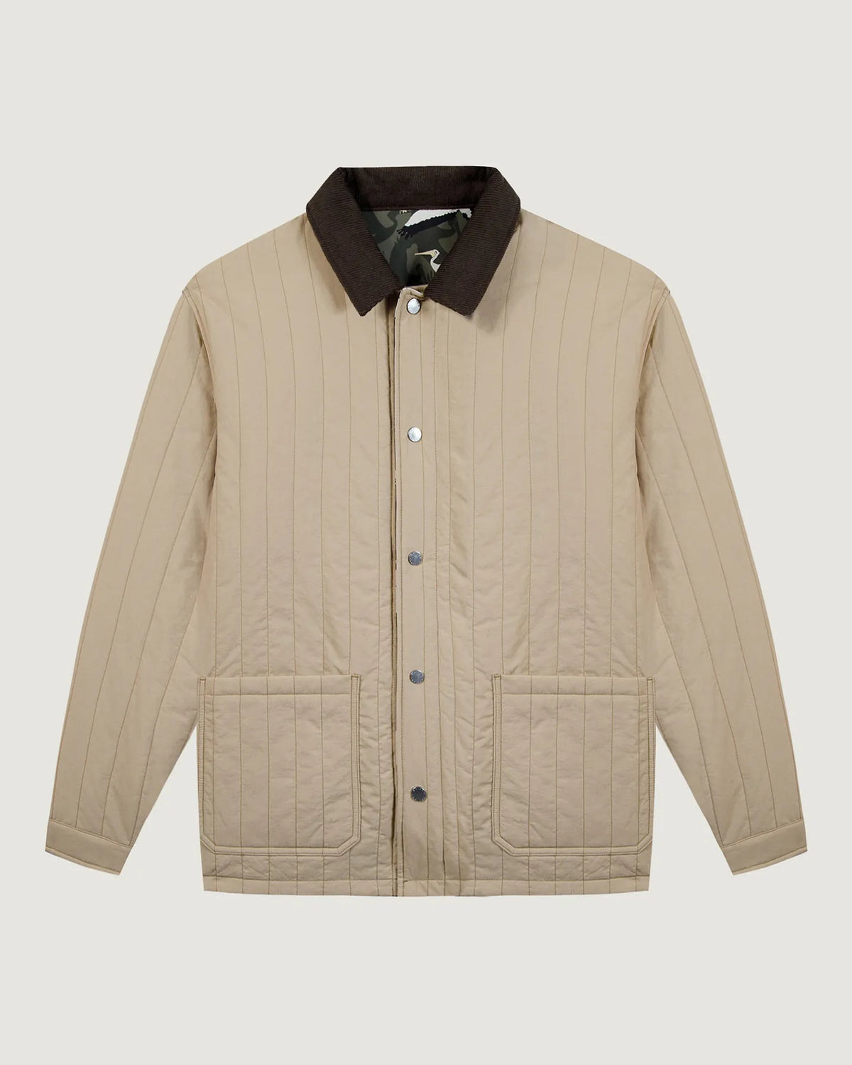 'Pelican' Sauffroy Quilted Nylon Jacket — SANDSTONE / PELICAN PRINT MULTI