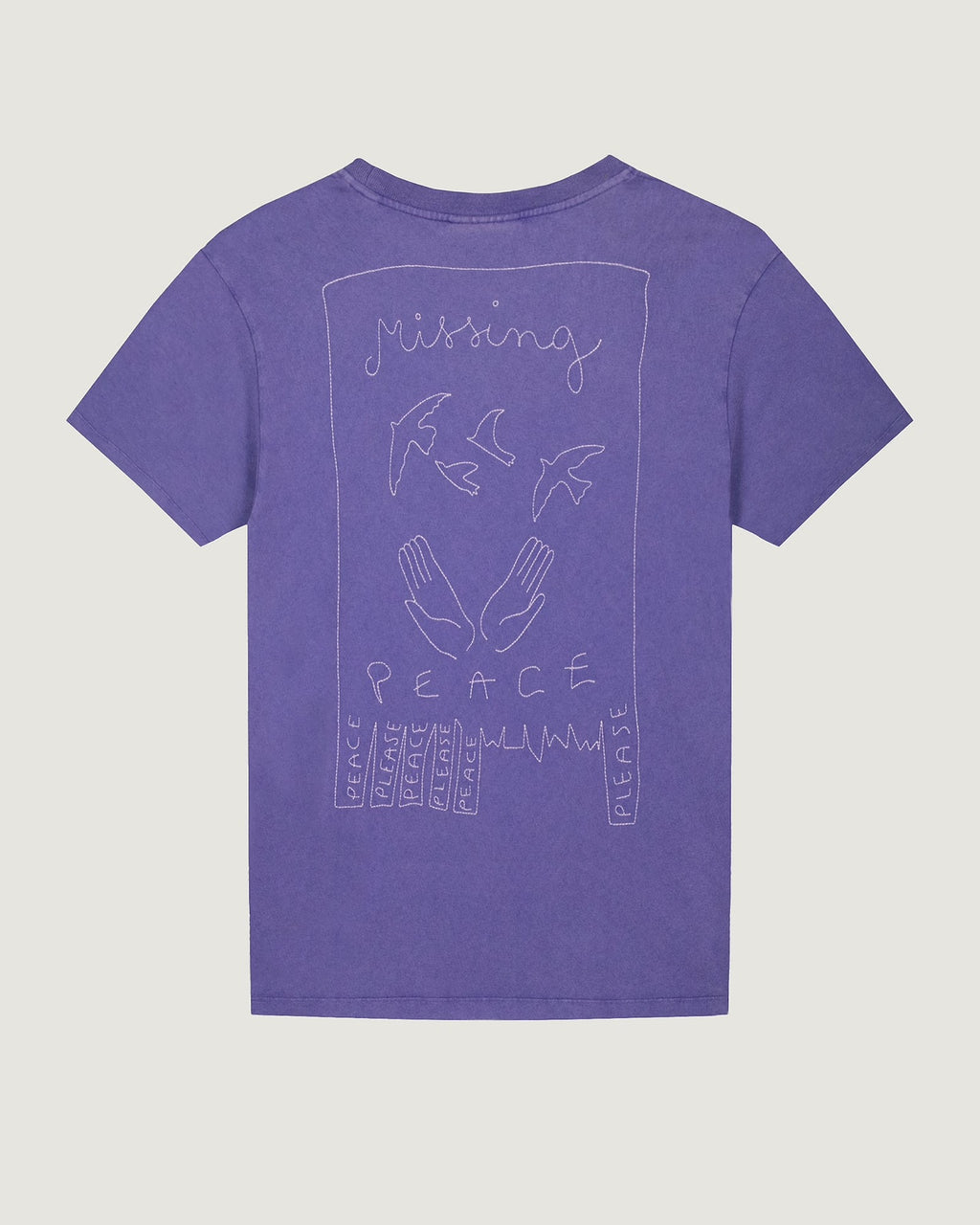 'Missing Peace' Bainville Tee  — PLUM WASHED