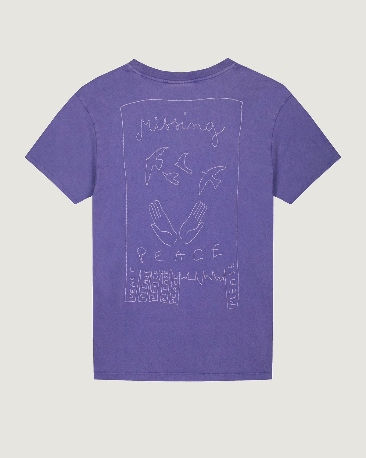 'Missing Peace' Bainville Tee  — PLUM WASHED