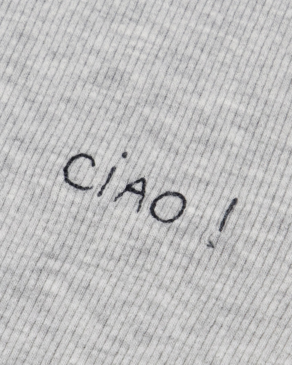 'Ciao' Combes Ribbed Tee  — HEATHER GREY