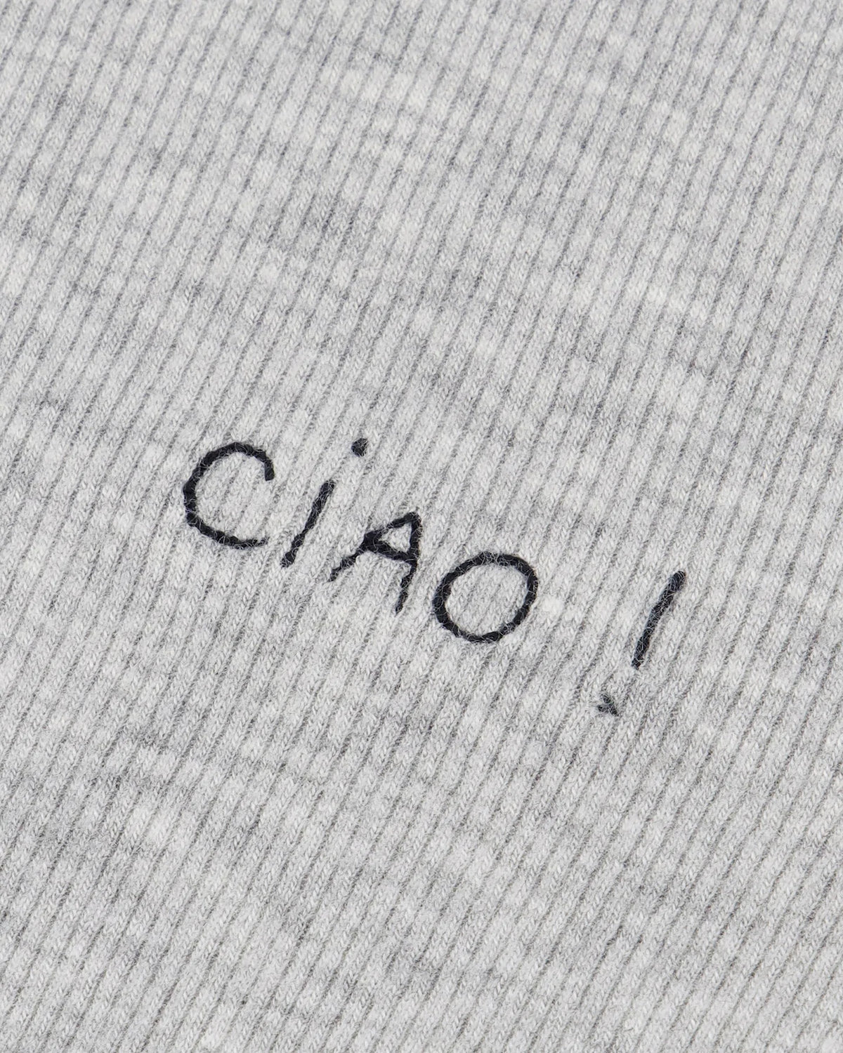 'Ciao' Combes Ribbed Tee  — HEATHER GREY