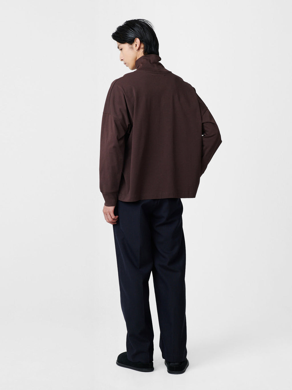 Area Mock Neck Shirt — CHOCOLATE