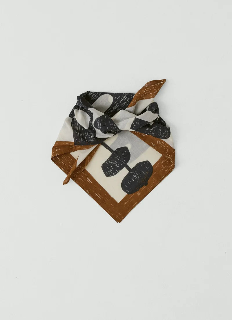 Totem Print Cotton Bandana — SLATE