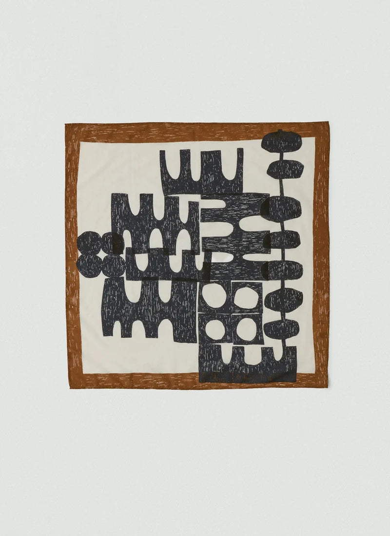 Totem Print Cotton Bandana — SLATE