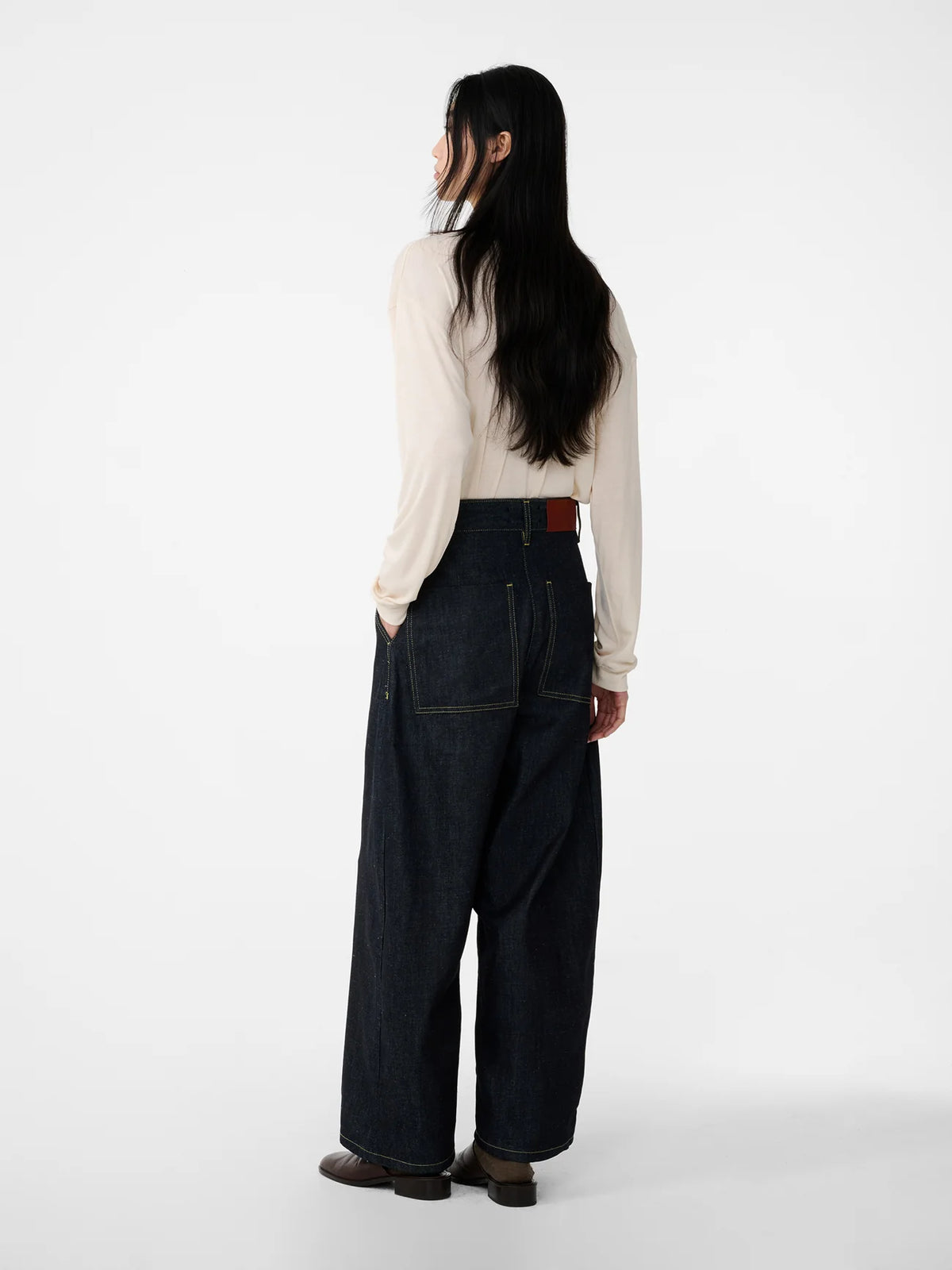 Chalco Wide Crop Denim Pant — RAW INDIGO