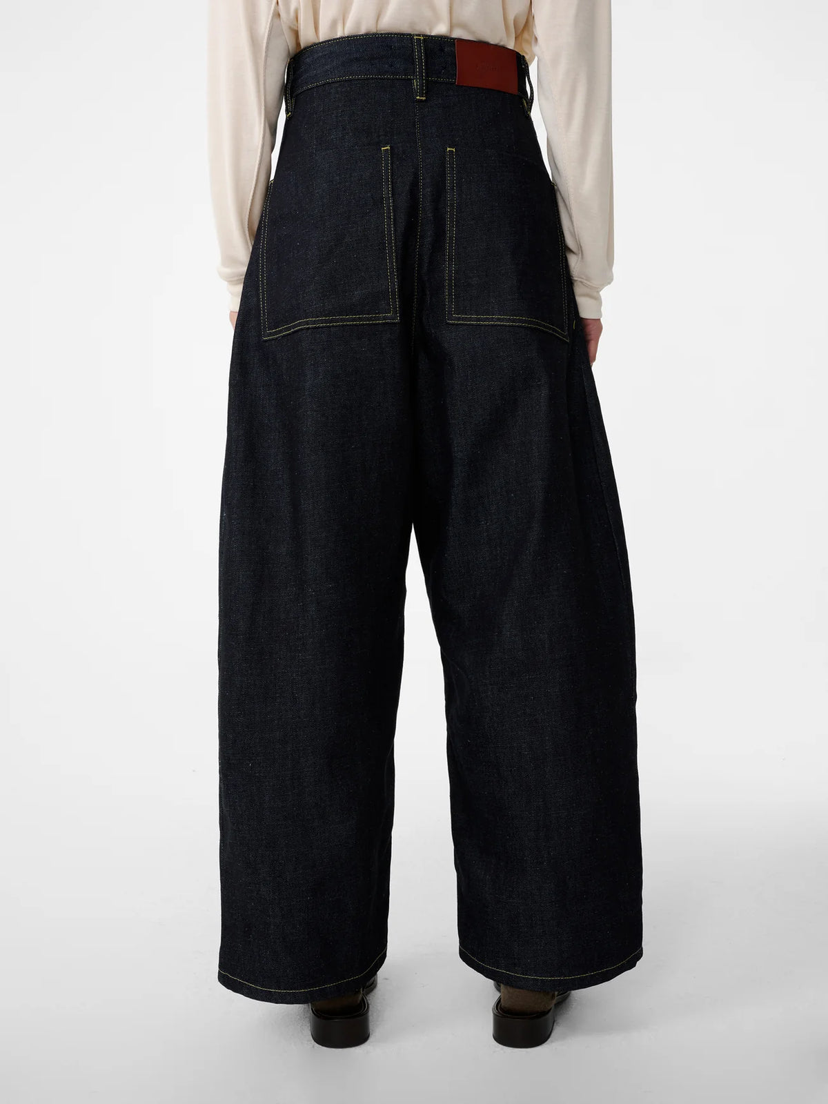Chalco Wide Crop Denim Pant — RAW INDIGO