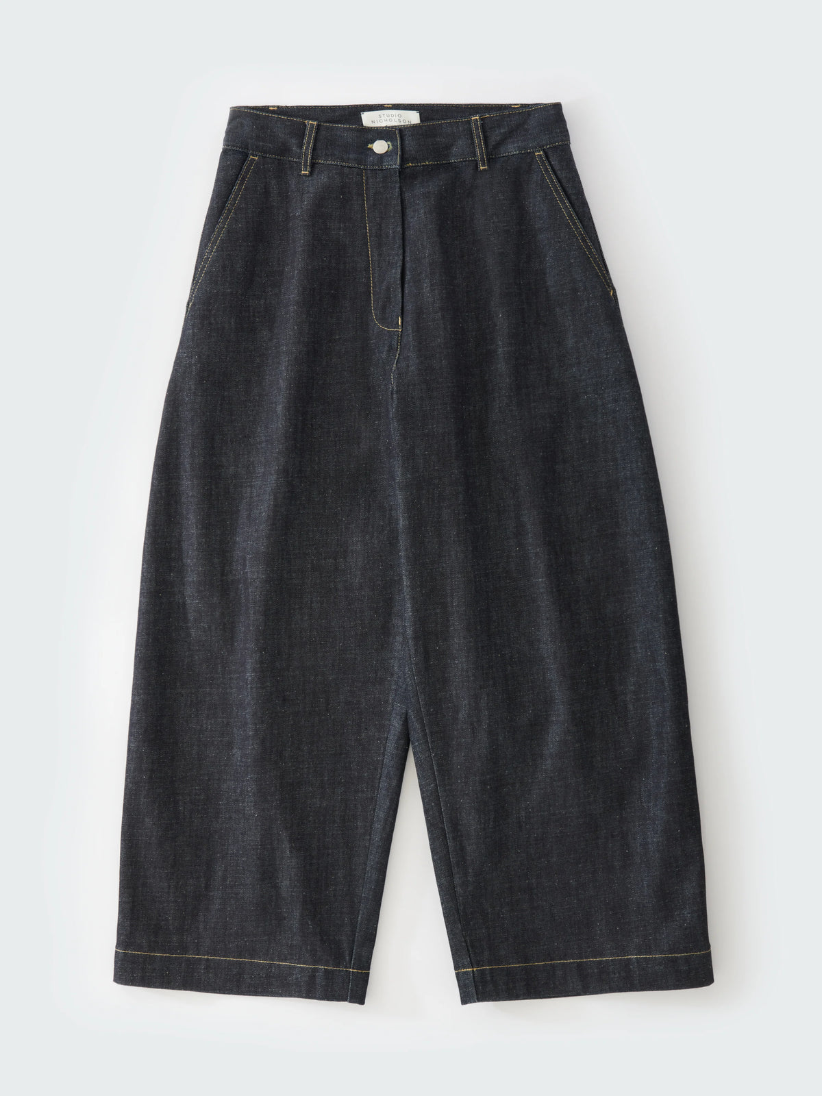Chalco Wide Crop Denim Pant — RAW INDIGO