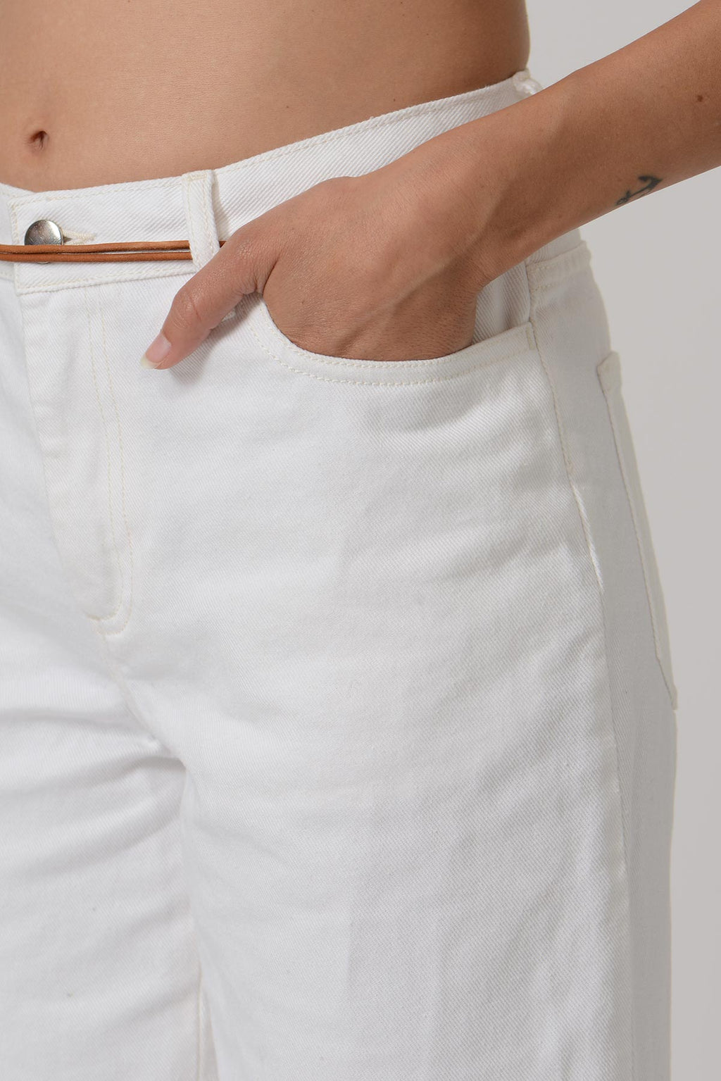 Patricia Pants Raw Edge Botton — ECRU