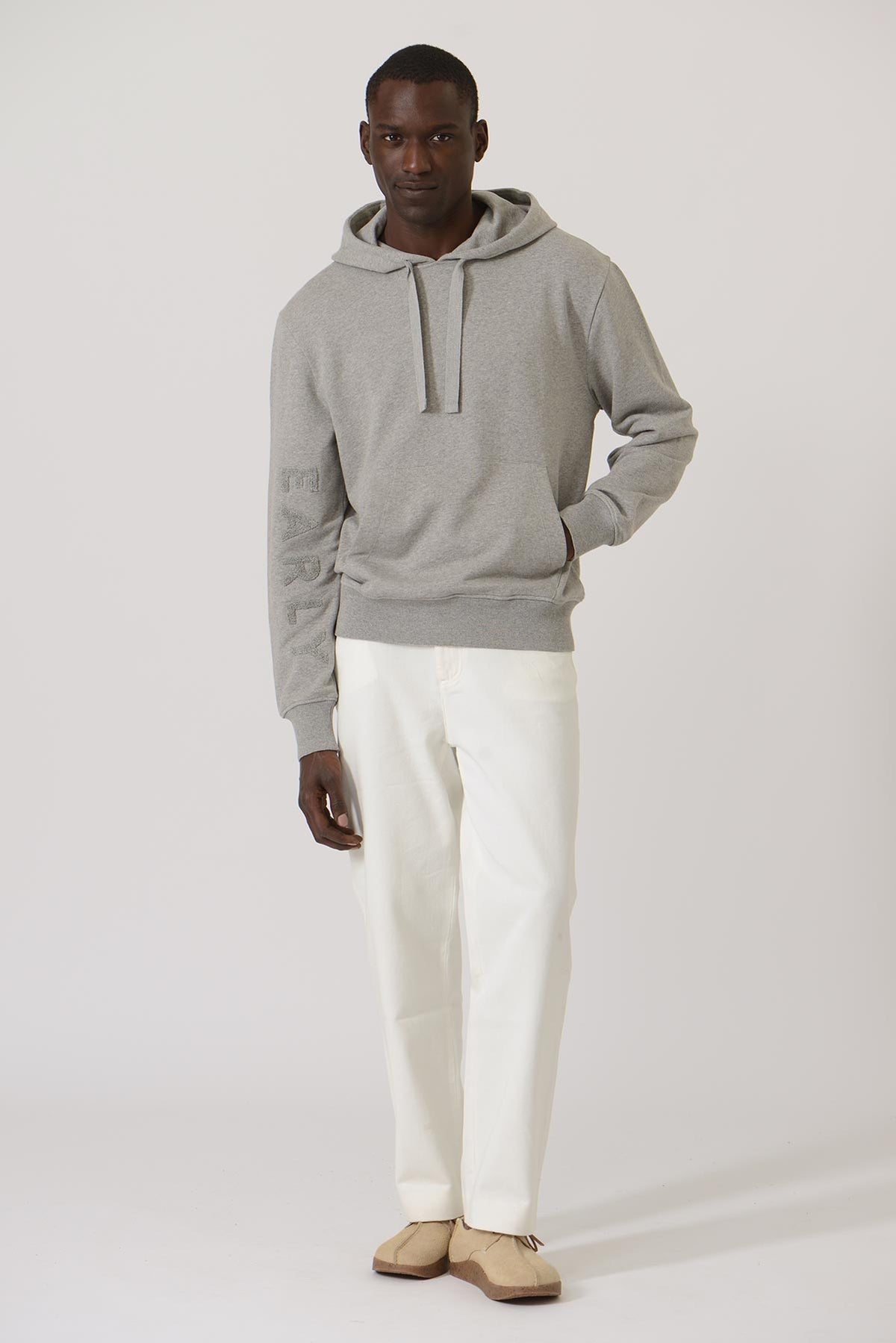 Early High-Stitch Logo Hoodie — GREY