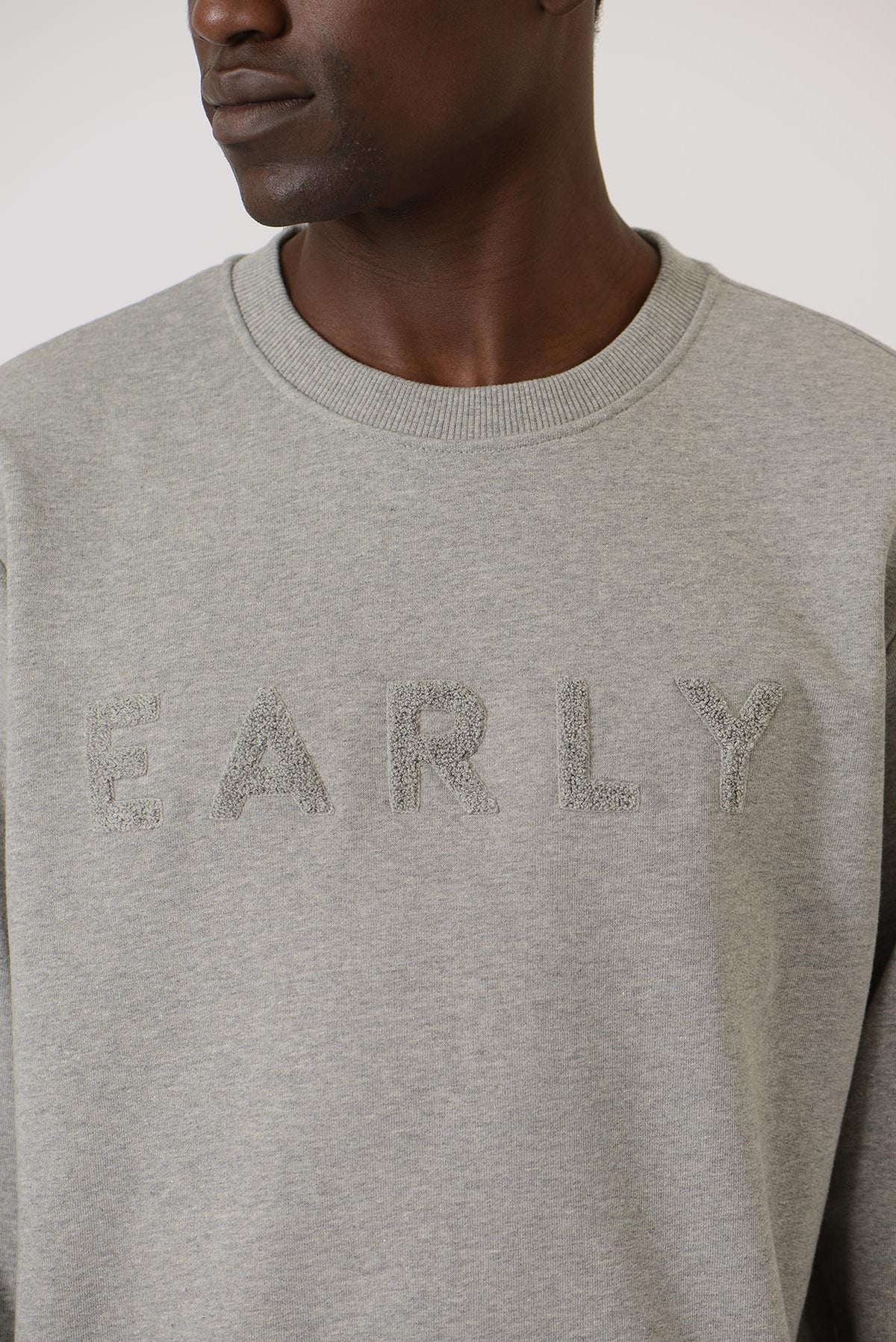 Early High-Stitch Logo Sweat — GREY