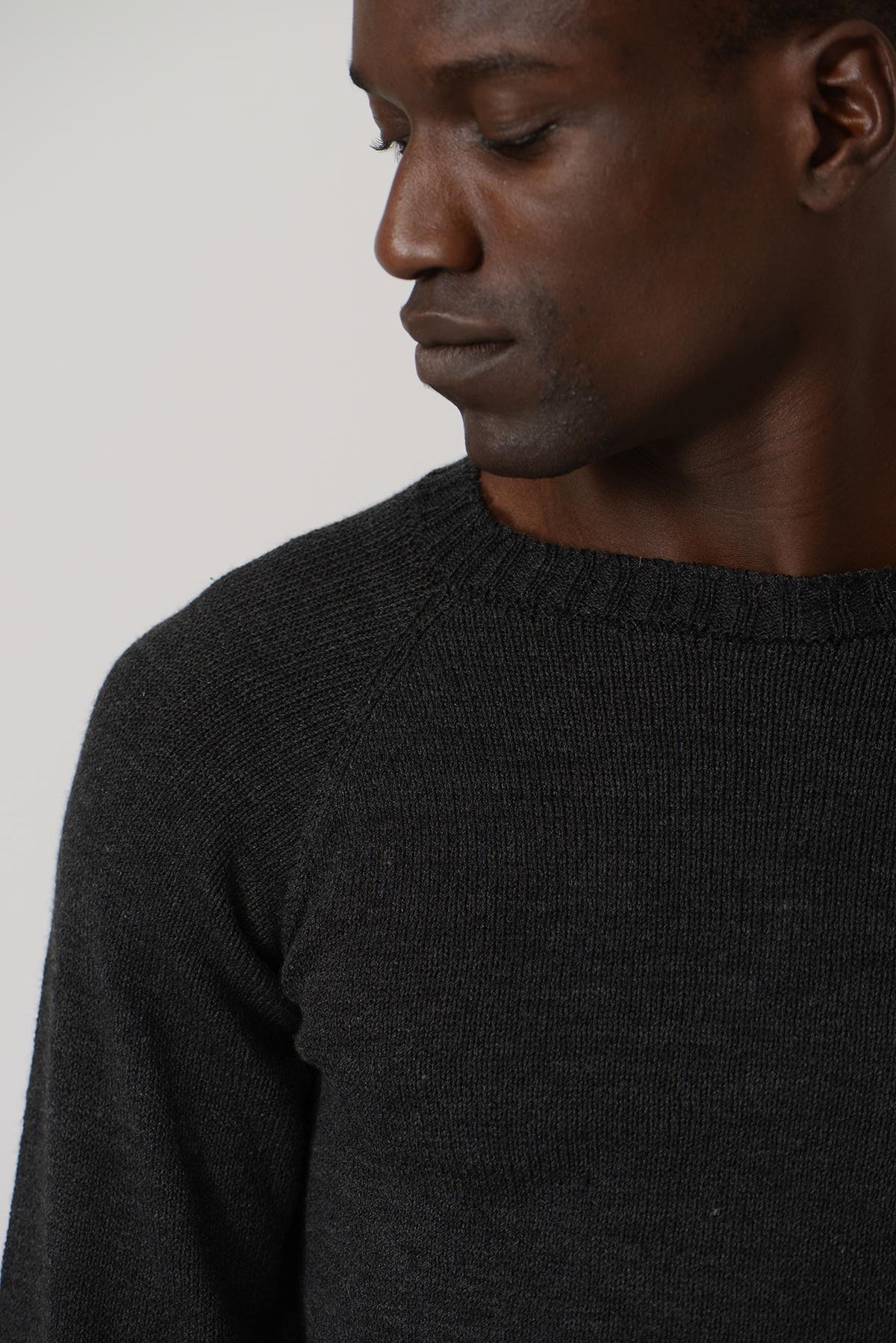 Raglan Knit LS Sweater — ANTHRACITE / BROWN / STARY NIGHT BLUE