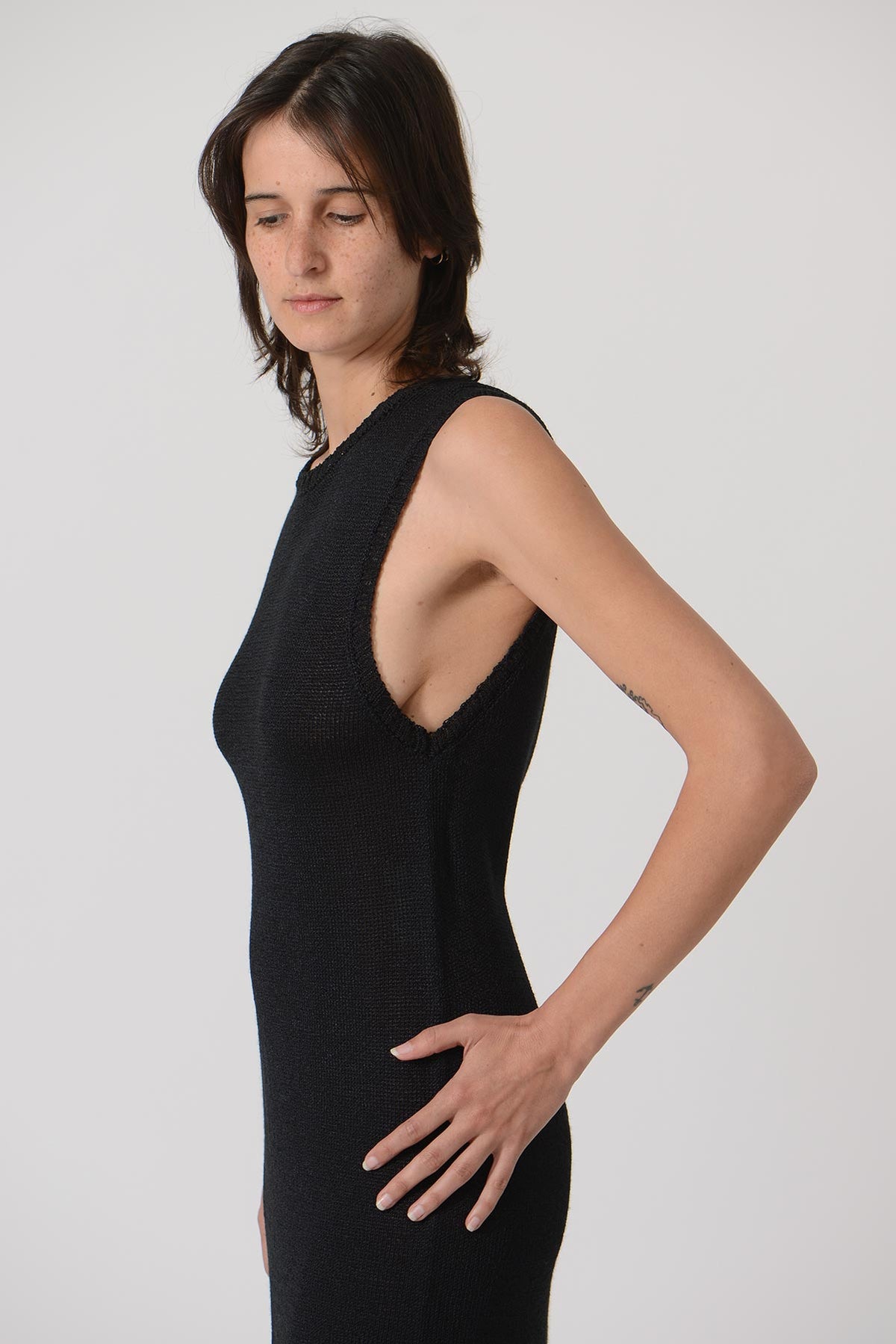 Backless See Through Knit Dress — BLACK / BLUE / MIDNIGHT BLUE