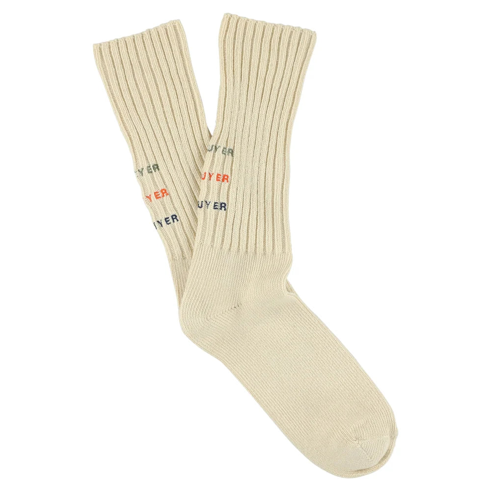 Logo Crew Socks — NATURAL