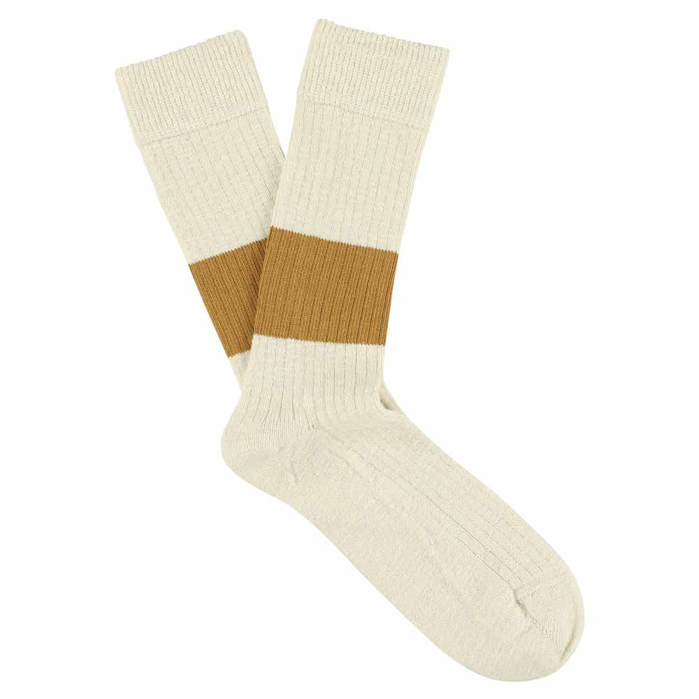 Melange Band Socks — ECRU / MUSTARD