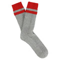 Cashmere Stripes Colour Socks — GREY / RED