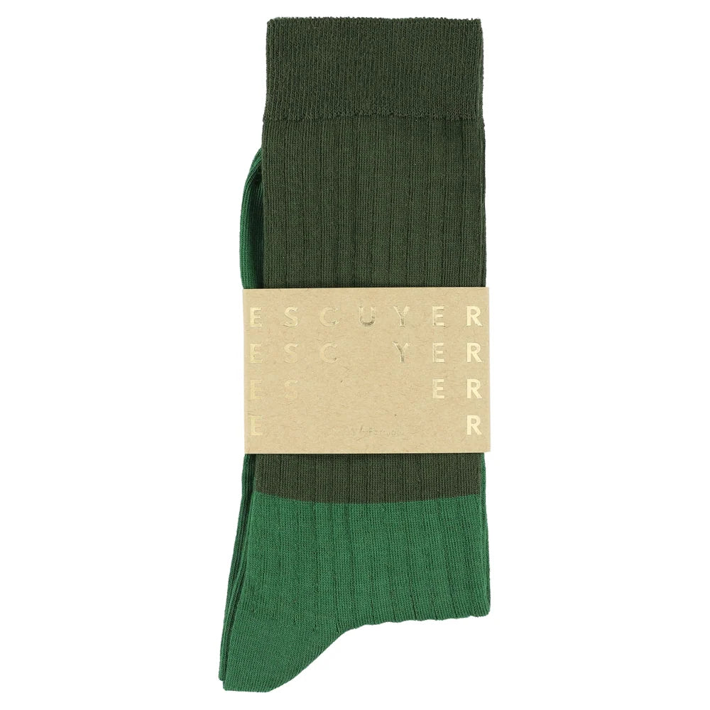 Men Colour Block Socks — KHAKI / GREEN