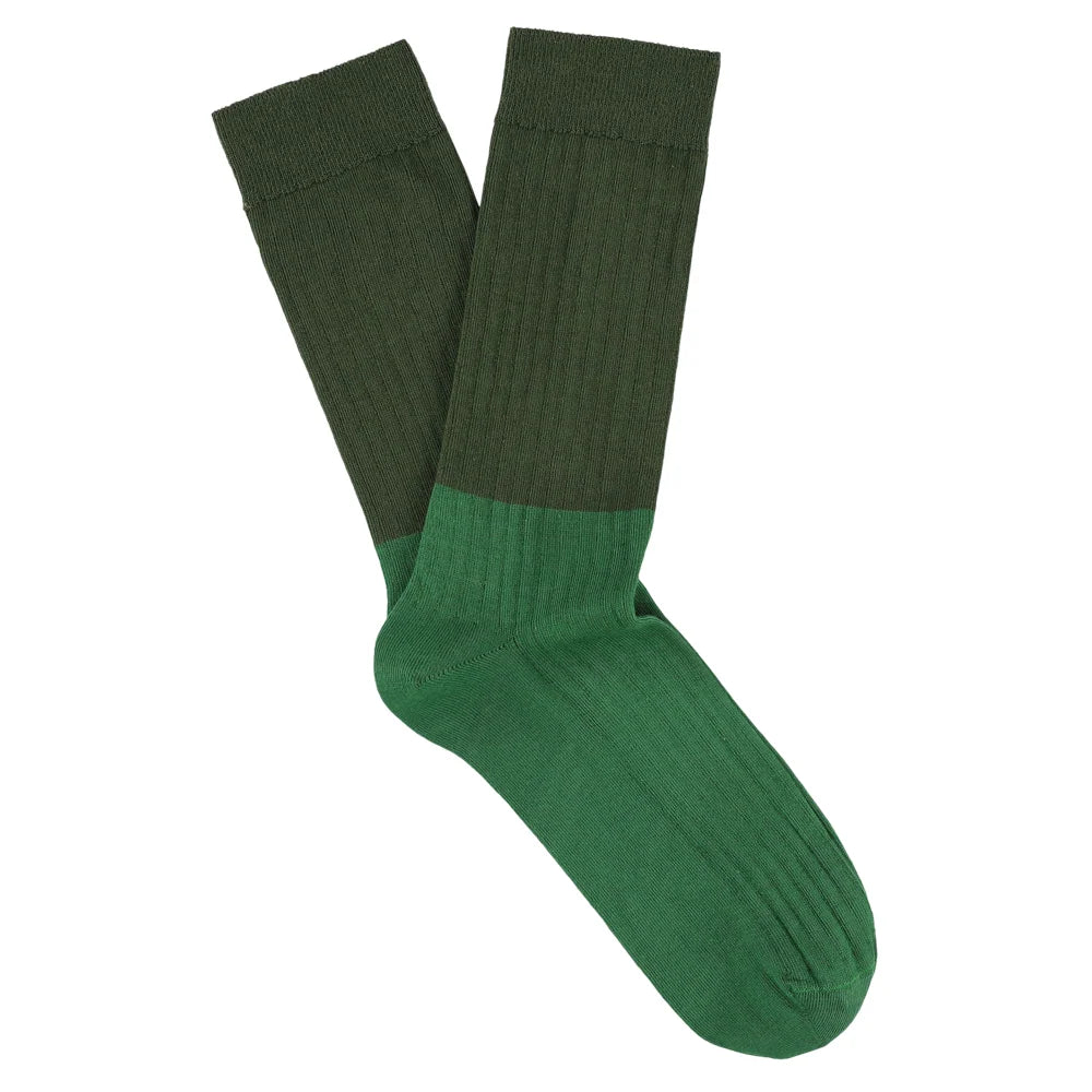 Men Colour Block Socks — KHAKI / GREEN