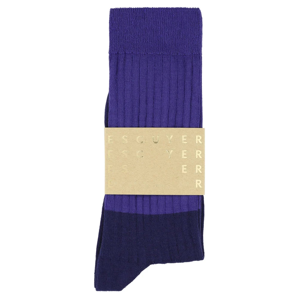 Men Colour Block Socks — PURPLE / BLUE