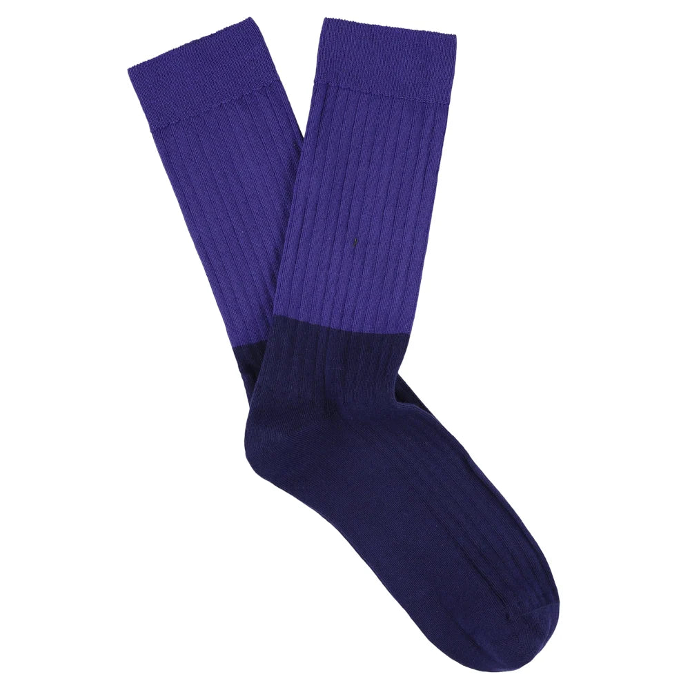 Men Colour Block Socks — PURPLE / BLUE