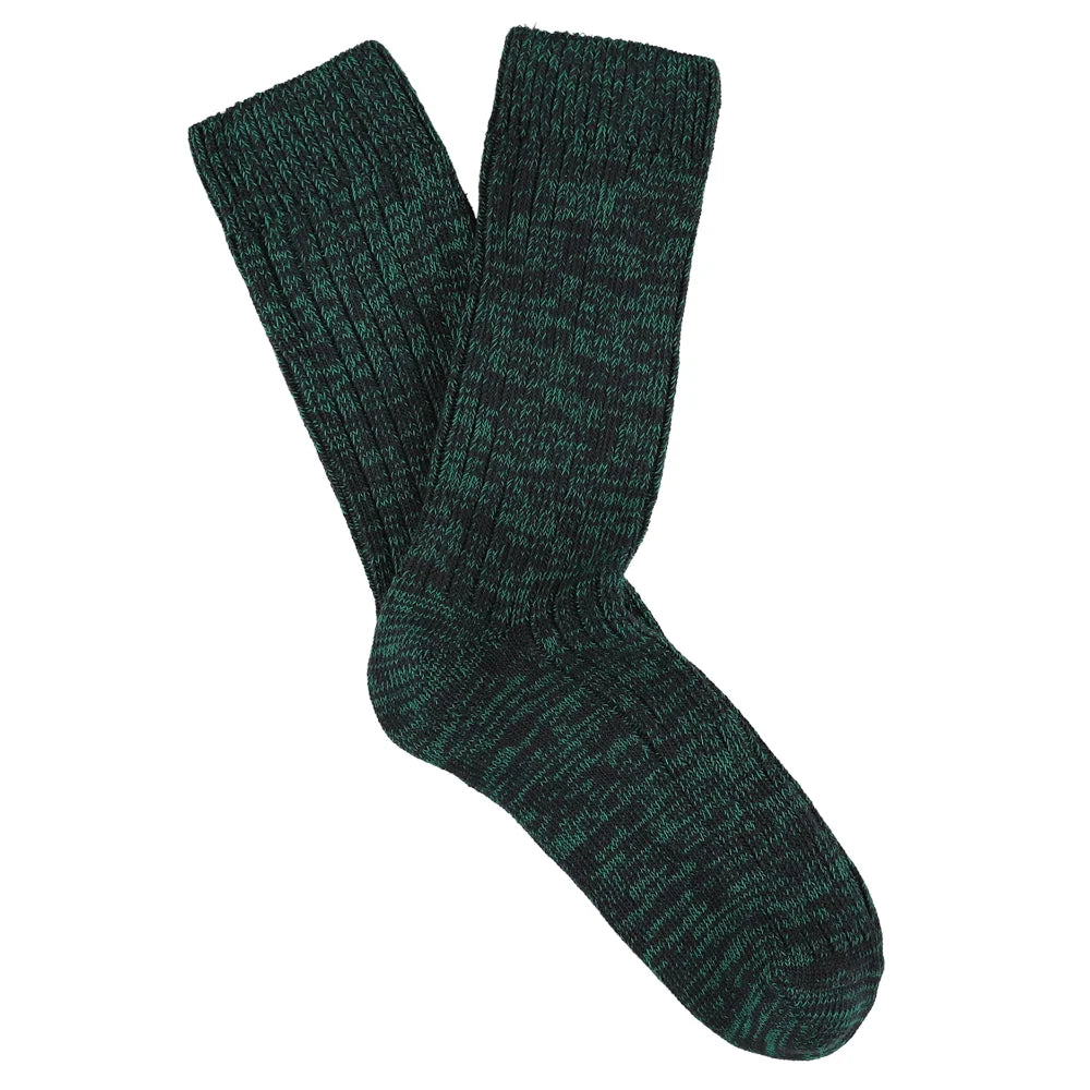 Melange Socks — OFF BLACK / GREEN