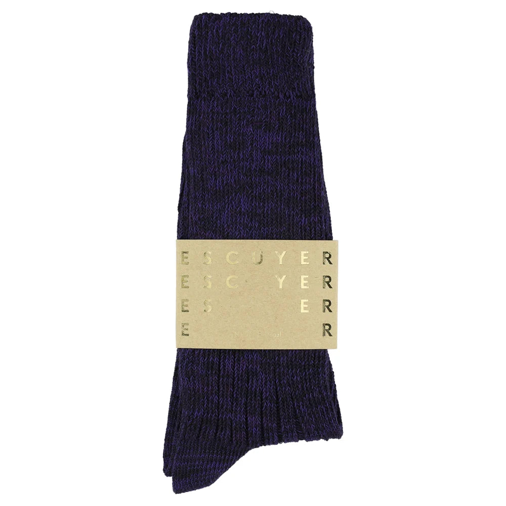 Melange Blend Socks — PURPLE / BLUE