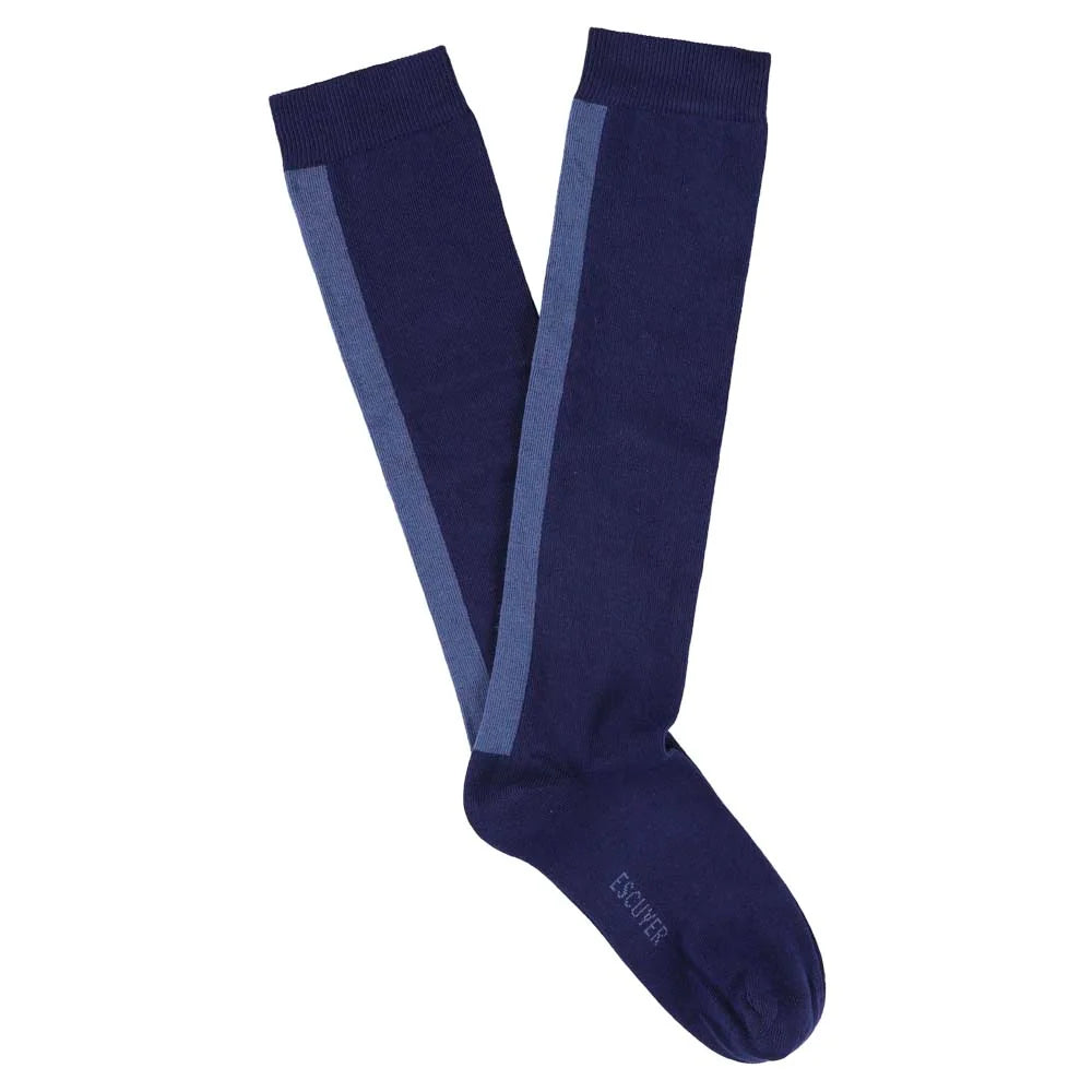 Women Knee High Socks — BLUE / LIGHT BLUE