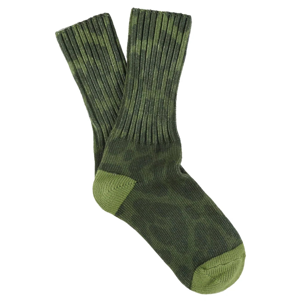 Women Leopard Crew Socks — GREEN