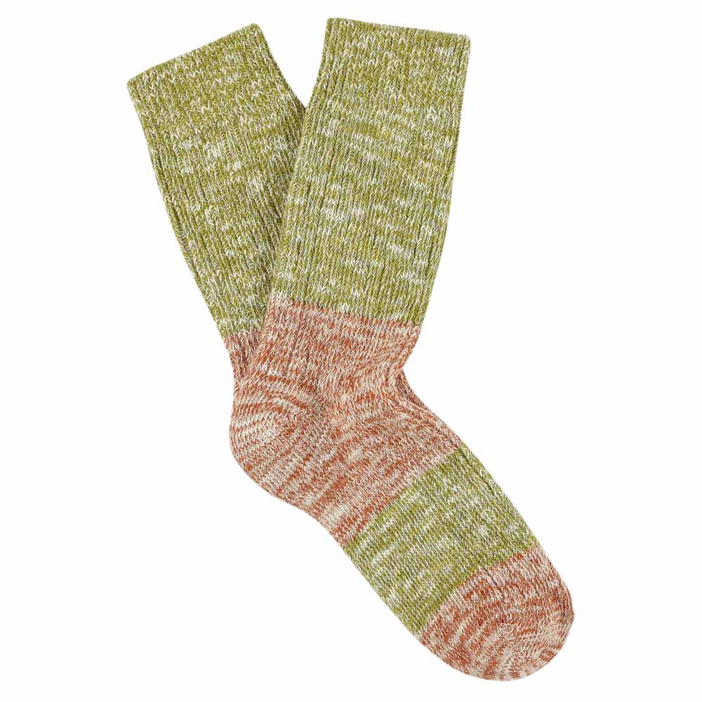 Melange Block Blend Socks — YELLOW / PINK