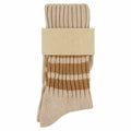 Women Crew Stripes Socks — PINK / BROWN