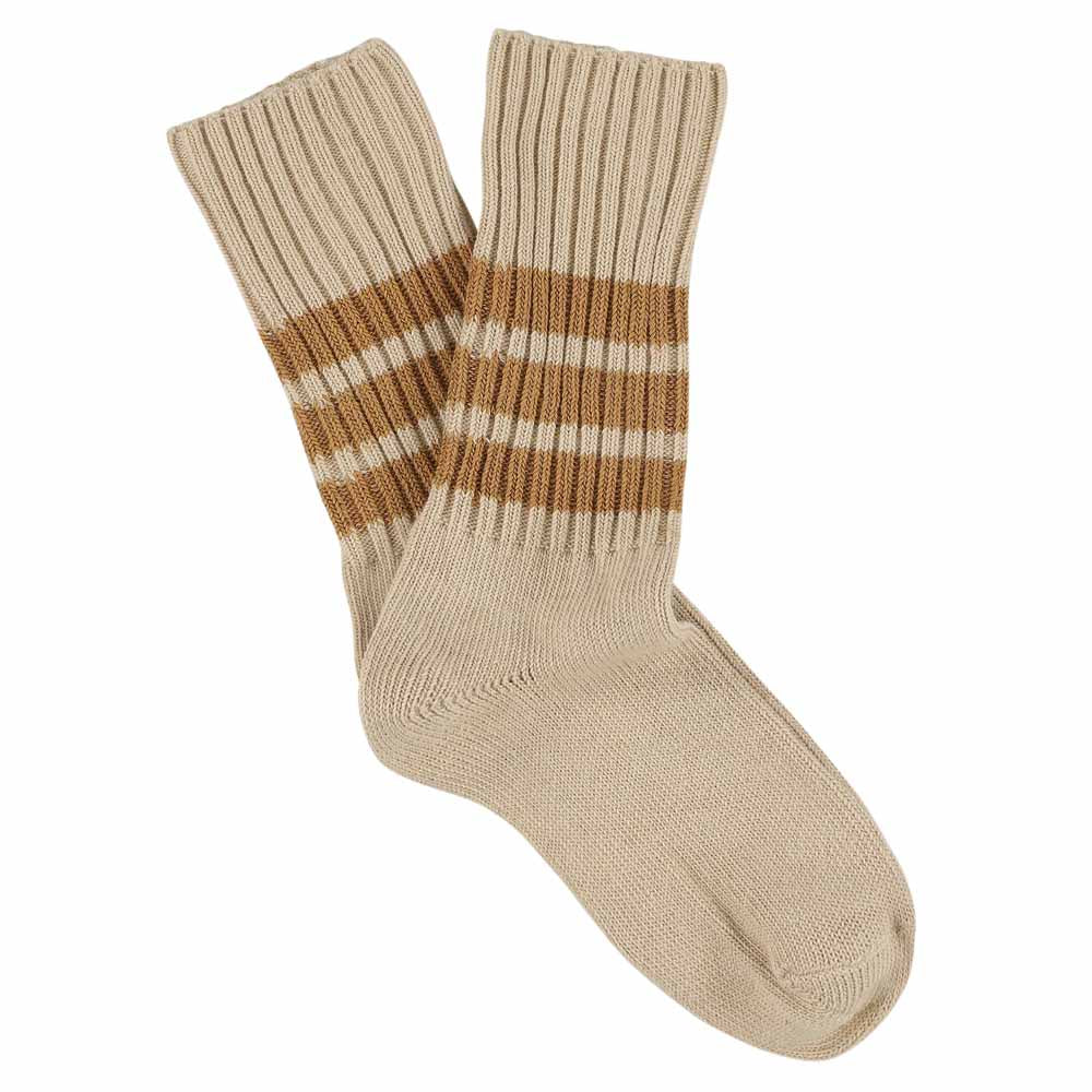 Women Crew Stripes Socks — PINK / BROWN