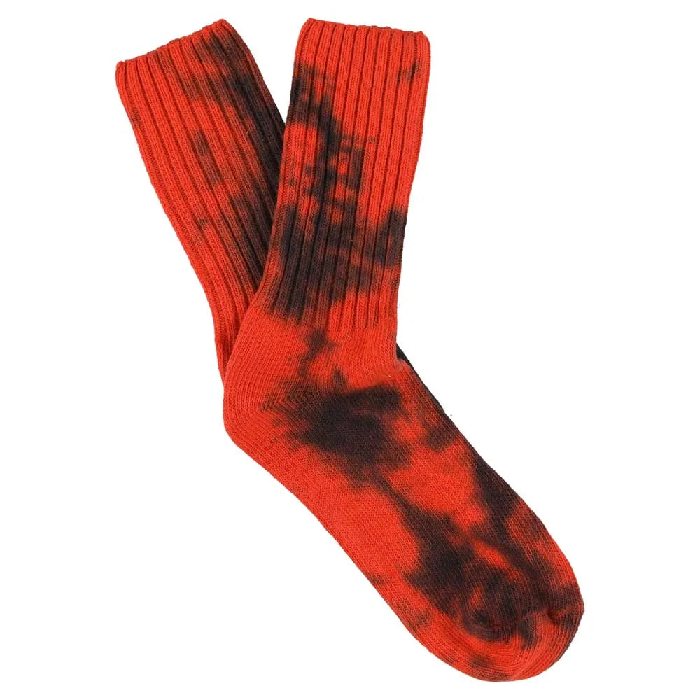 Women Tie Dye Socks — ORANGE / BLACK