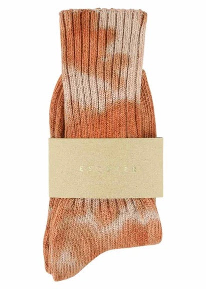 Women Tie Dye Sock — RUST / PINK