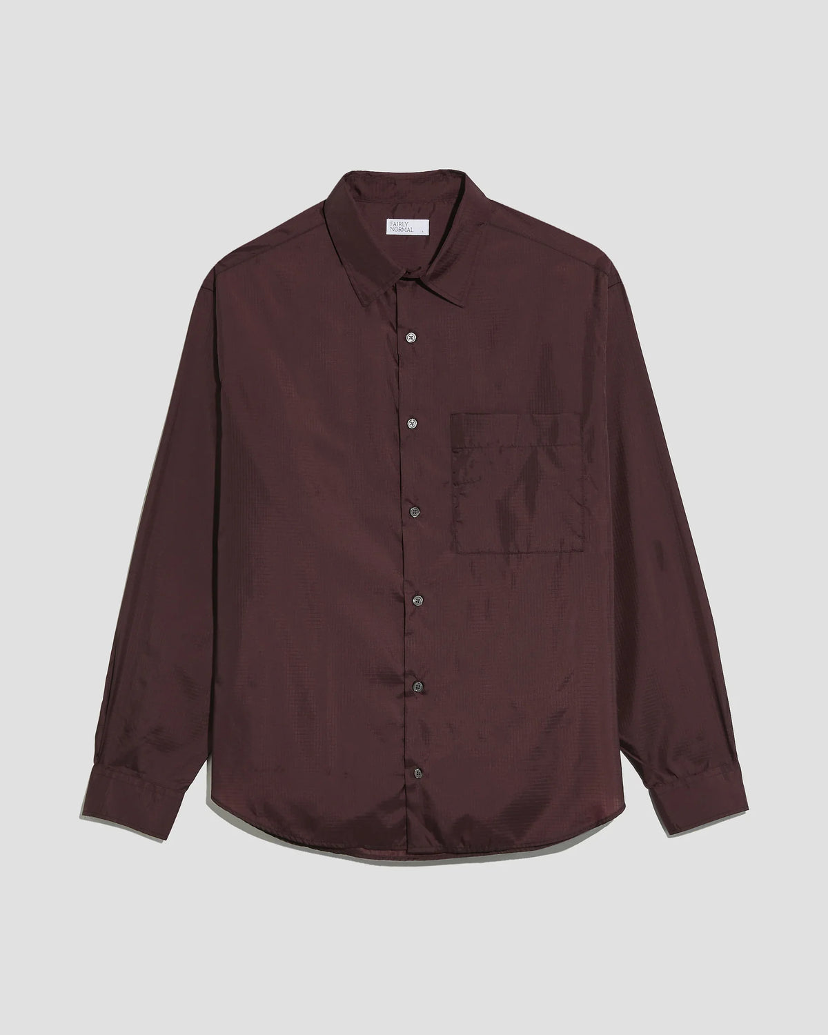 Oversized Ripstop Shirt — BURGUNDY