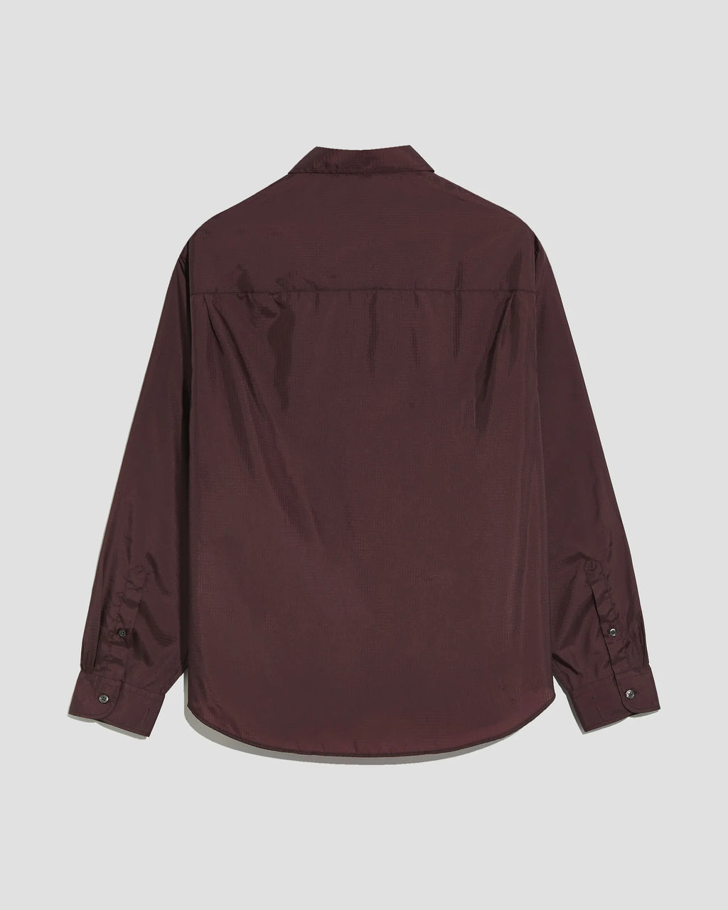 Oversized Ripstop Shirt — BURGUNDY