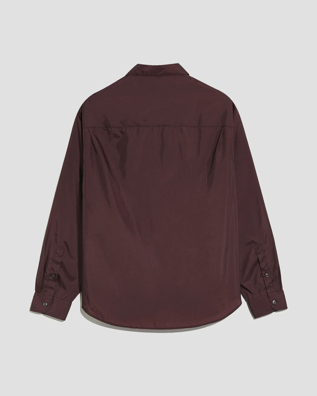 Oversized Ripstop Shirt — BURGUNDY
