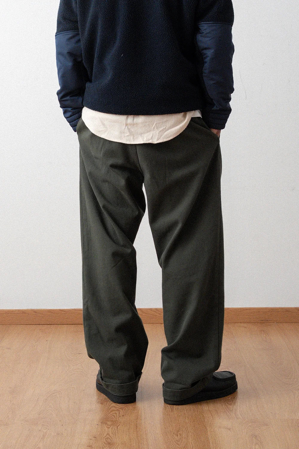 Marin Pleated Cotton Trousers — KAKI